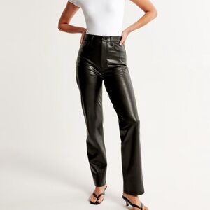Abercrombie Vegan Leather 90s Straight Pant Ultra High Rise